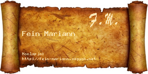 Fein Mariann névjegykártya