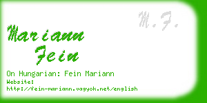 mariann fein business card